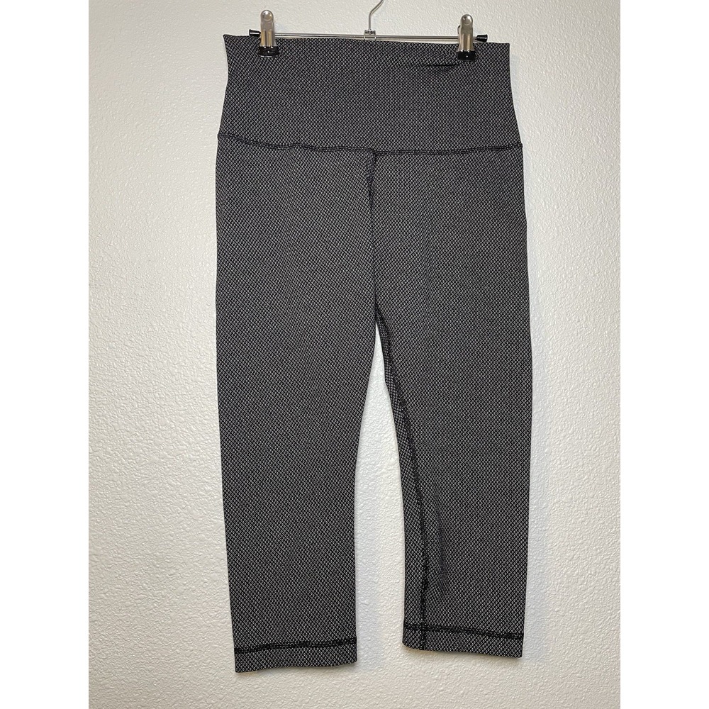 Lululemon Wunder Under Cropped Leggings Diamond Dot Black White No Size Tag